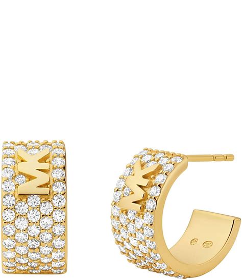 michael kors gold huggie earrings|Michael Kors gold necklace.